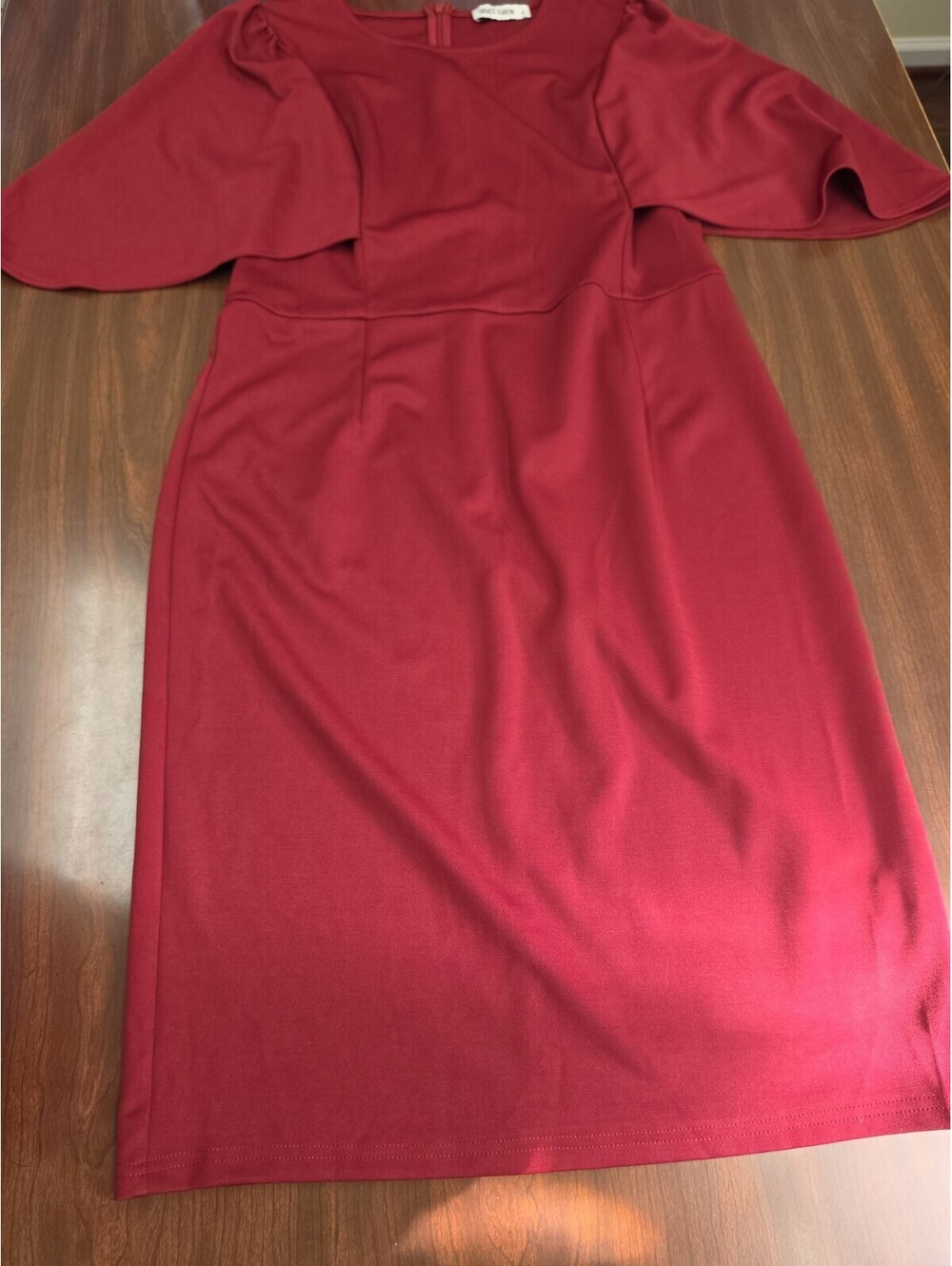 Grace Karin XL Red Flutter Dress Short Sleeve Pencil Knee Length Cocktail Glam